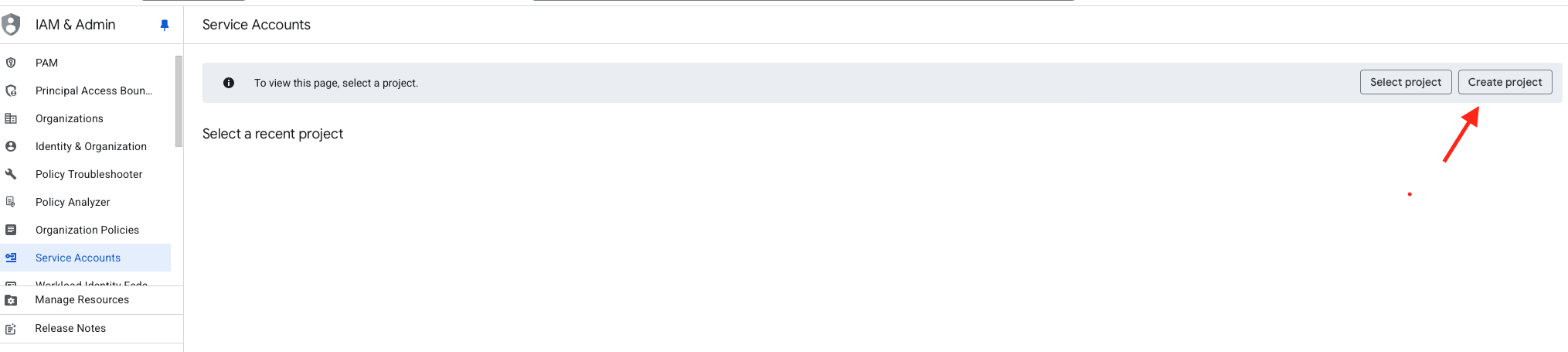 Google'da proje oluşturma